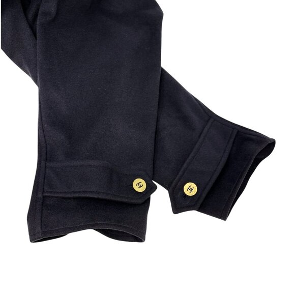 CHANEL Vintage 95A CC Mark Logo Long Coat Jacket #38 Cashmere Dark Blue [106373] - Picture 9 of 12